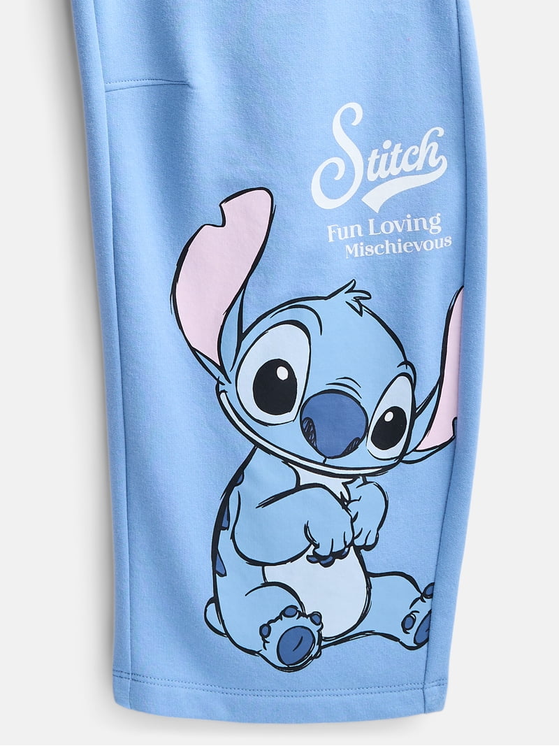 Lilo and Stitch Girls Graphic Barrel Fleece Pants, Sizes 4-16