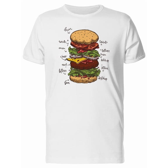 Cheeseburger Ingredients Tee Men's -Image by Shutterstock