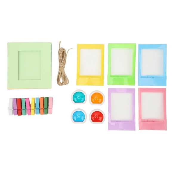 Instant Camera Picture Frame Set,Instant Film Camera Photo Photo Frame Accessoriesfor Mini Paper Picture Frameswith Clips Luxury Finish
