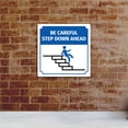thumbnail image 2 of Square Plus Be Careful Step Down Ahead Door or Wall Sign | Workplace Cleaning Signage - Medium, 2 of 7