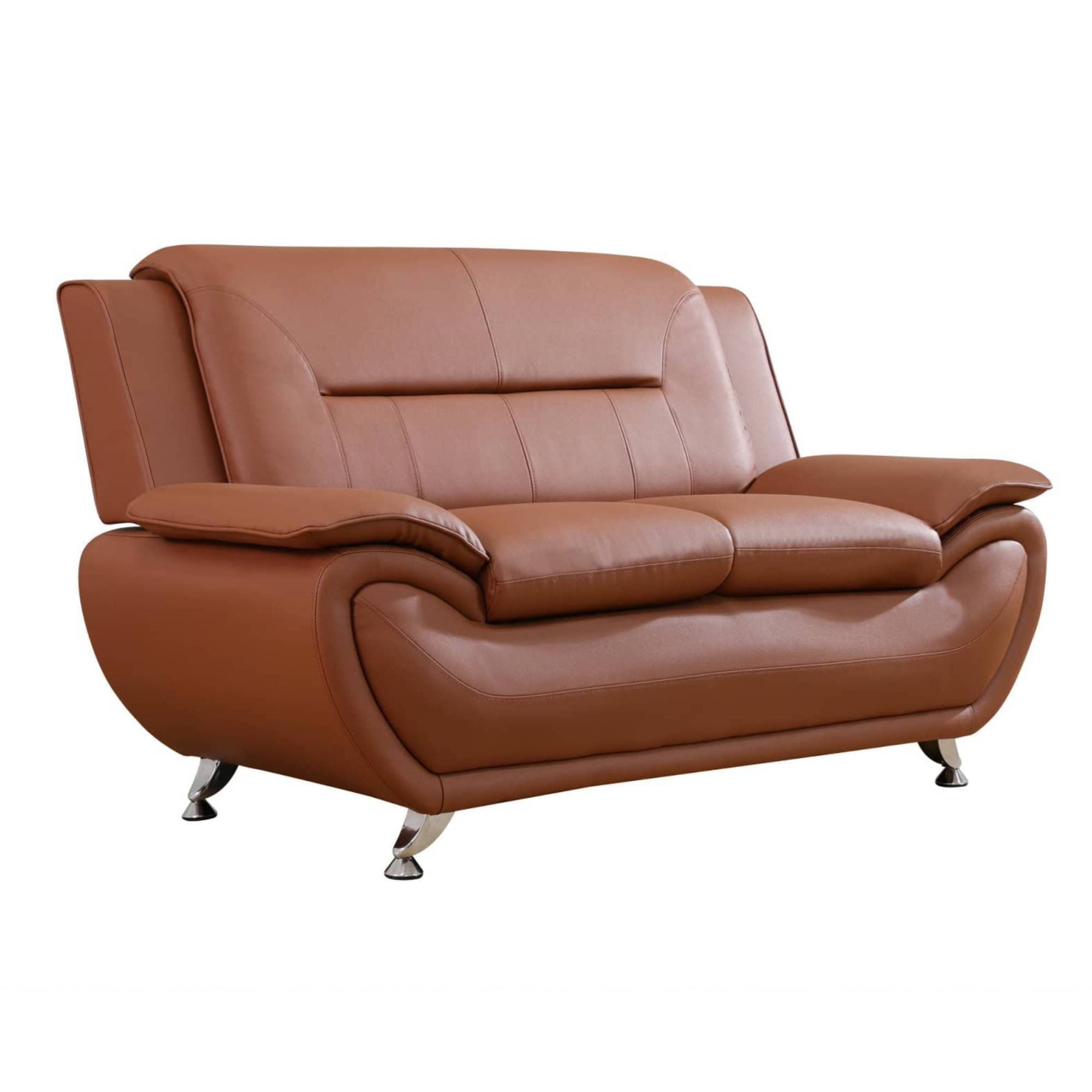 Trumanpick Leather Loveseat Chair, Modern Comfy Sofa Couch for Living Room, Bedroom, Bronze