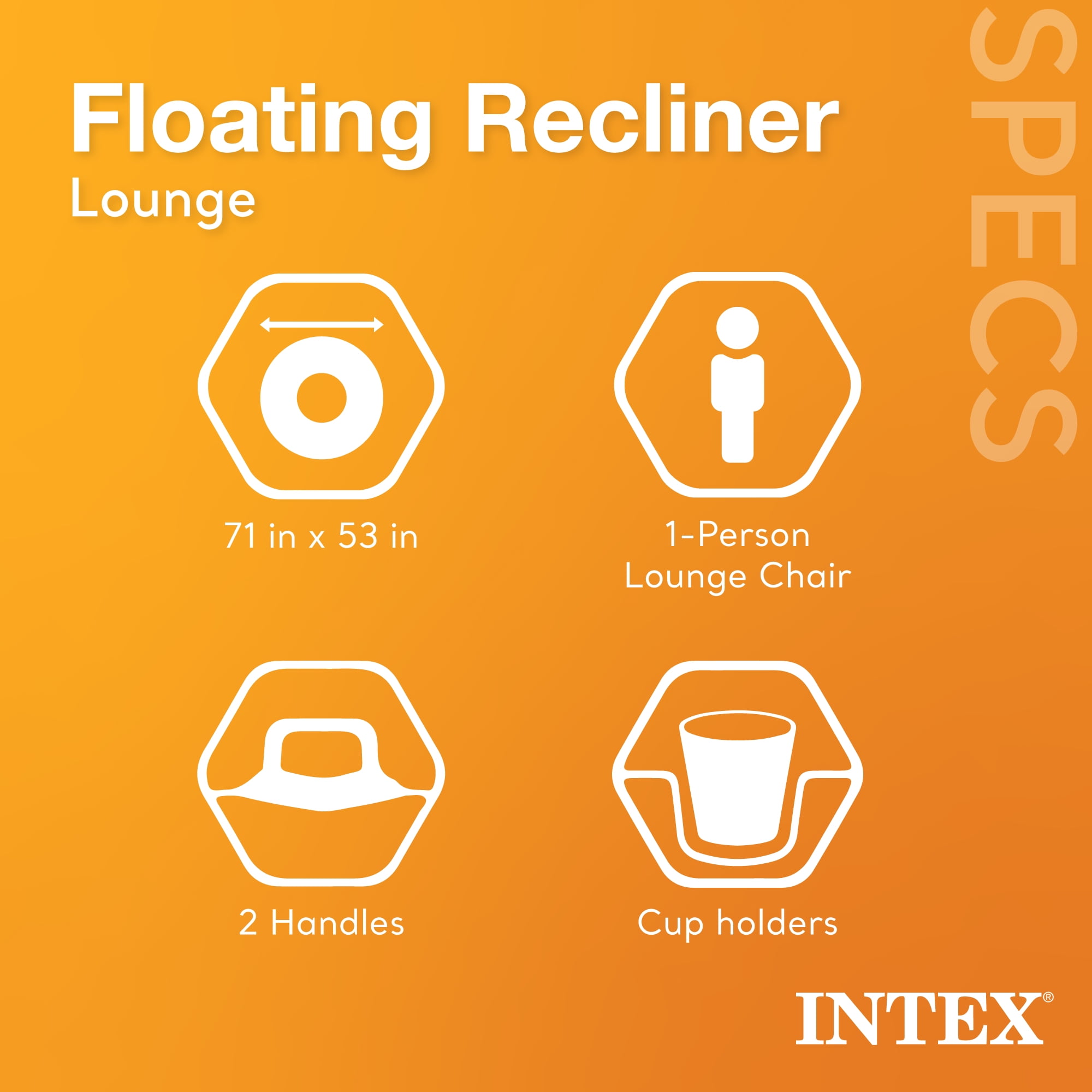(2 pack) Inflatable Lounge Pool Recliner Lounger Chair with Cup Holders