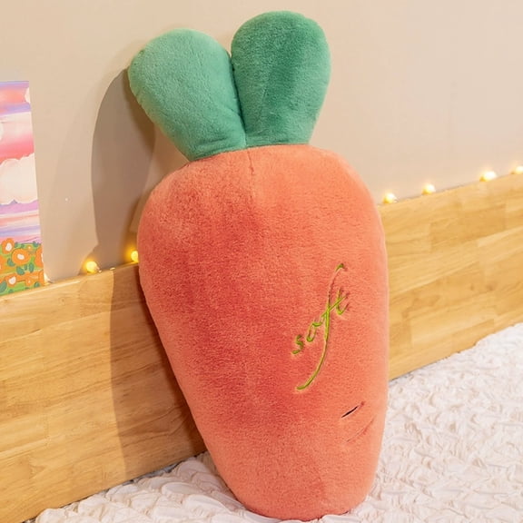 KUAZOU Carrot Pillow,20-in Artificial carrot throw pillow soft Q-projectile long plush throw pillow toy Easter interior decoration(A)