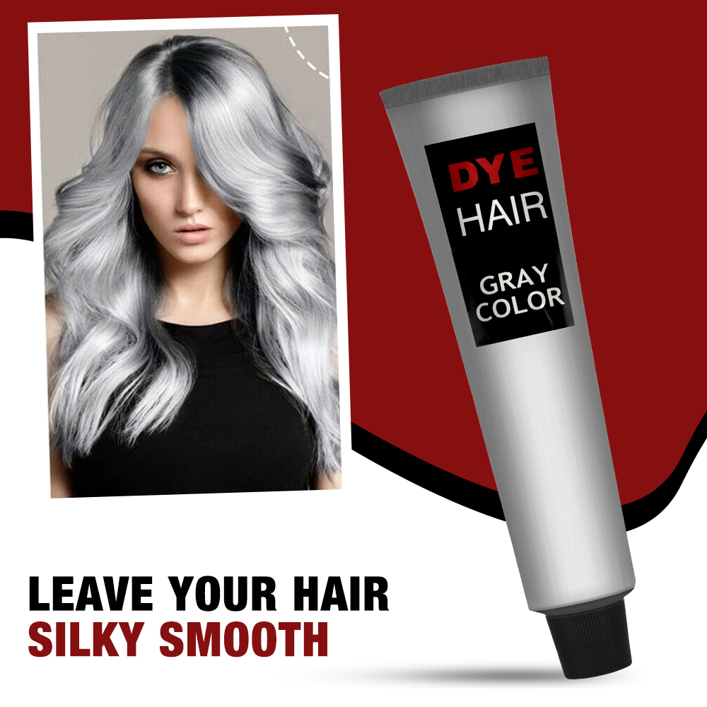 Gray Hair Dye,Light Gray Color Unisex Fashion Dye Cream for Straight ...