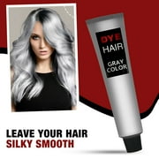 Gray Hair Dye,Light Gray Color Unisex Fashion Dye Cream for Straight, Curl Hair, 3.38 fl oz