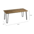 thumbnail image 7 of Lavish Home Modern Industrial Coffee Table with Hairpin Legs (Brown), 7 of 7