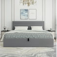 thumbnail image 3 of King Size Upholstered Hydraulic Lift Up Storage Platform Bed,Grey, 3 of 6