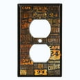 thumbnail image 2 of Metal Light Switch Wall Plate Outlet Cover (Coffee Shop Cafe Restaurant Sign Black Rust 2 Print - Single Duplex), 2 of 2