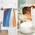 thumbnail image 7 of Yayeee 100% Cotton Hand Towels for Bathroom 16" x 28" Soft Absorbent Kitchen Towel, Orange Abstract Wavy, 7 of 7