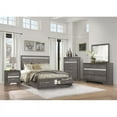 thumbnail image 4 of Lexicon Luster 3-Drawers Contemporary Wood Nightstand in Gray and Silver Glitter, 4 of 6
