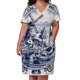thumbnail image 2 of DELFT Azul holandés: Vestido holgado con bolsillo y estampado de molino de viento Vintage, 2 of 6