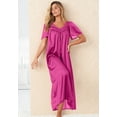 thumbnail image 4 of Only Necessities Plus Size Long Silky Lace-Trim Gown, 4 of 6