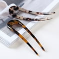 thumbnail image 6 of FSMILING French Hair Forks Tortoise Shell U Shape Hair Pins for Long Thick Hair,2 Prong Bun Hair Sticks Chignon Pins 2 Pack, 6 of 7