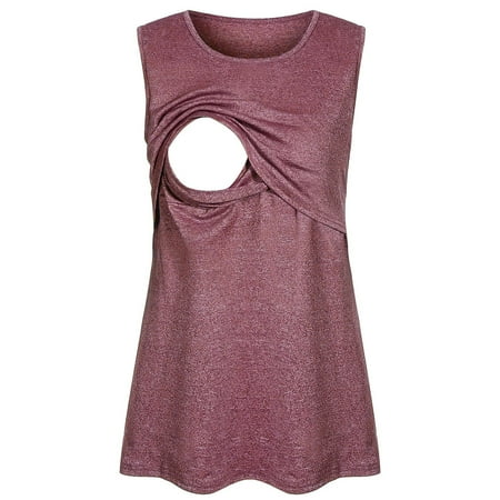 

Maternity Summer Sleeveless Crewneck Tank Vest Tops Shirt for Breastfeeding Womens Nursing Blouse Extra Long Maternity Leggings Prenatal Leggings Women Fall Pregnancy Clothes Tan Maternity Long Sleeve