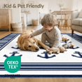 thumbnail image 4 of ODIKA 2'x3' Washable Doormat Nautical Whale Maritime Stripe Border Motif Marine Boat Hooked Refined for Entryway, Kitchen, Laundry Room, Non-Slip, Low Pile, 4 of 7