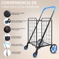 thumbnail image 2 of Carrito de Compras Plegable Compacto con Forro Impermeable Extraíble SereneLife, Ruedas Giratorias 360°, Marco de Acero Resistente a la Corrosión, Capacidad de 32 kg, Carrito Portátil, Azul, 2 of 5