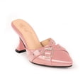 thumbnail image 2 of YOWMNS Women's Closed Pointed Toe Pumps Buckle Strap Slip On Stiletto High Heels Patent Leather Casual Comfortable Mules Shoes (Pink,8), 2 of 5