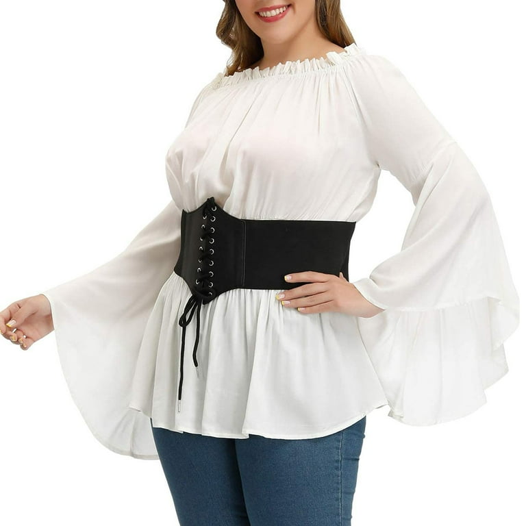 Off the shoulder white pirate clearance shirt