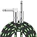 thumbnail image 3 of Sovvid Guitar Cable 6FT Instrument Cable Guitar Cord Electric Guitar Cable Guitar AMP Cord for Bass Guitar Keyboard 1/4 Inch Cable Right Angle Black Green, 3 of 4