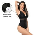 thumbnail image 6 of Badeanzug Ladies Sexy Mesh One-Stück Badebekleidung High Tailled Slimming Badeanzug mit V-Ausck Badeanzug-M, 6 of 7