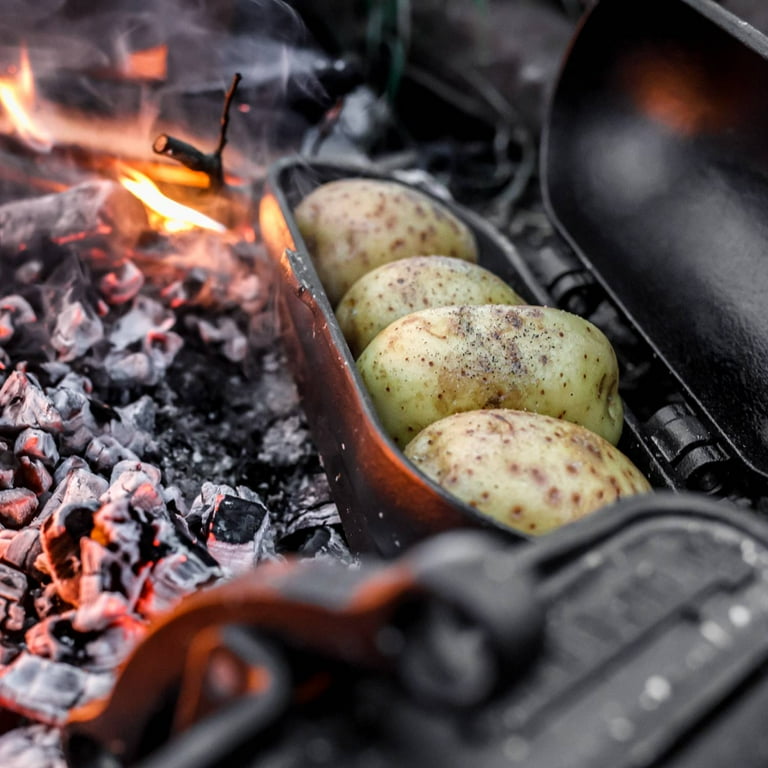 Petromax Cast Iron Potato Roaster, Campsite Cooker for Savory