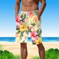 thumbnail image 2 of NOLDARES Mens Summer Hawaii Beach Shorts Cotton Stretch Drawstring Casual Shorts with Pockets(Pink,XL), 2 of 6