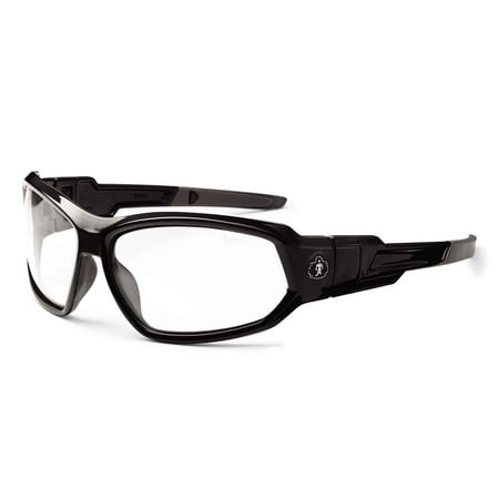 Ergodyne Skullerz Loki Safety Glasses/ Goggles- Black Fame, Clear Lens