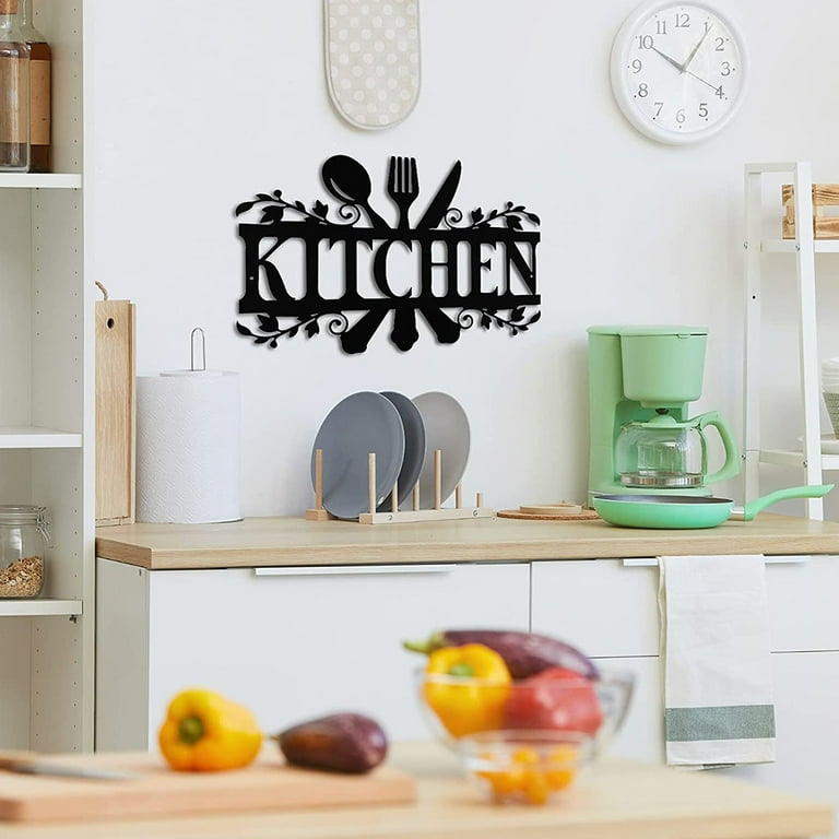 Metal outlet kitchen sign