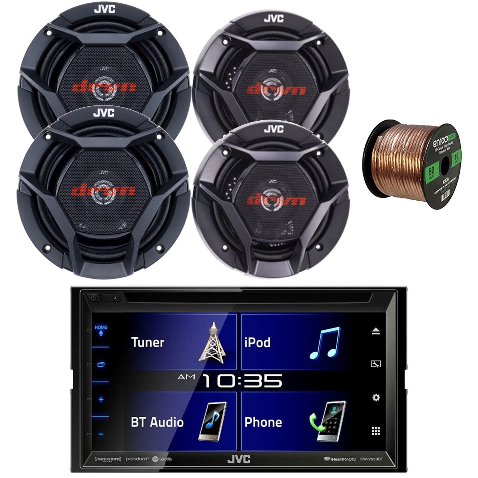 JVC KWV350BT Double DIN AM/FM Radio Bluetooth CD/DVD Player Multimedia