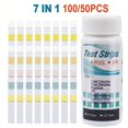 thumbnail image 1 of 100-Count Multi-Purpose Pool Swimming Pool And SPA Test Strips  Hot Tub Test Strips 7 In 1-Accurate Tests For PH  Hardness  Total Chlorine  Total Alkalinity  Cyanuric Acid And Bromine, 1 of 7
