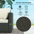 thumbnail image 4 of Outsunny Outdoor Sofa w/ Cushions, PE Rattan Patio Couch, Cream White, 4 of 10