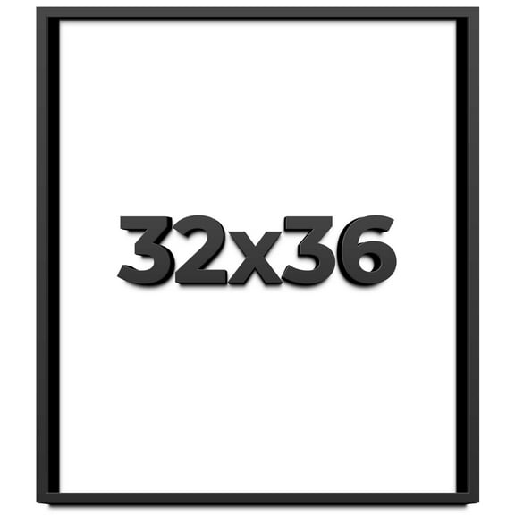 32x36 Shadow Box Frame Black | 1 inches Deep Real Wood Contemporary Shadowbox Display Frame | UV