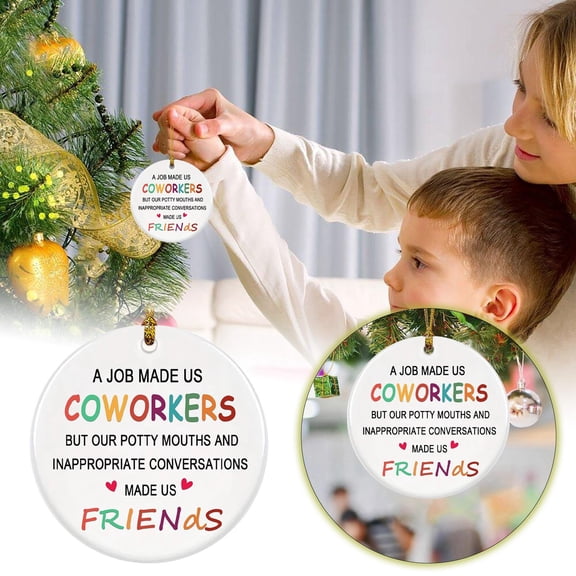 Coworker Gifts, Coworker Christmas Ornament 2025, Co Workers Ideas for Women, Men, Worker Bestie, Work Friend - A Job Made Us Coworkers But Our Potty Mouth