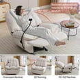 thumbnail image 3 of Oversized Rocker Recliner Chairs for Adults 400lbs, Rocking Recliner with Cell Phone Holder, Glider Rocker, Wide Large Single Recliner Sofa for Living Room Theater Seating, Beige, 3 of 8