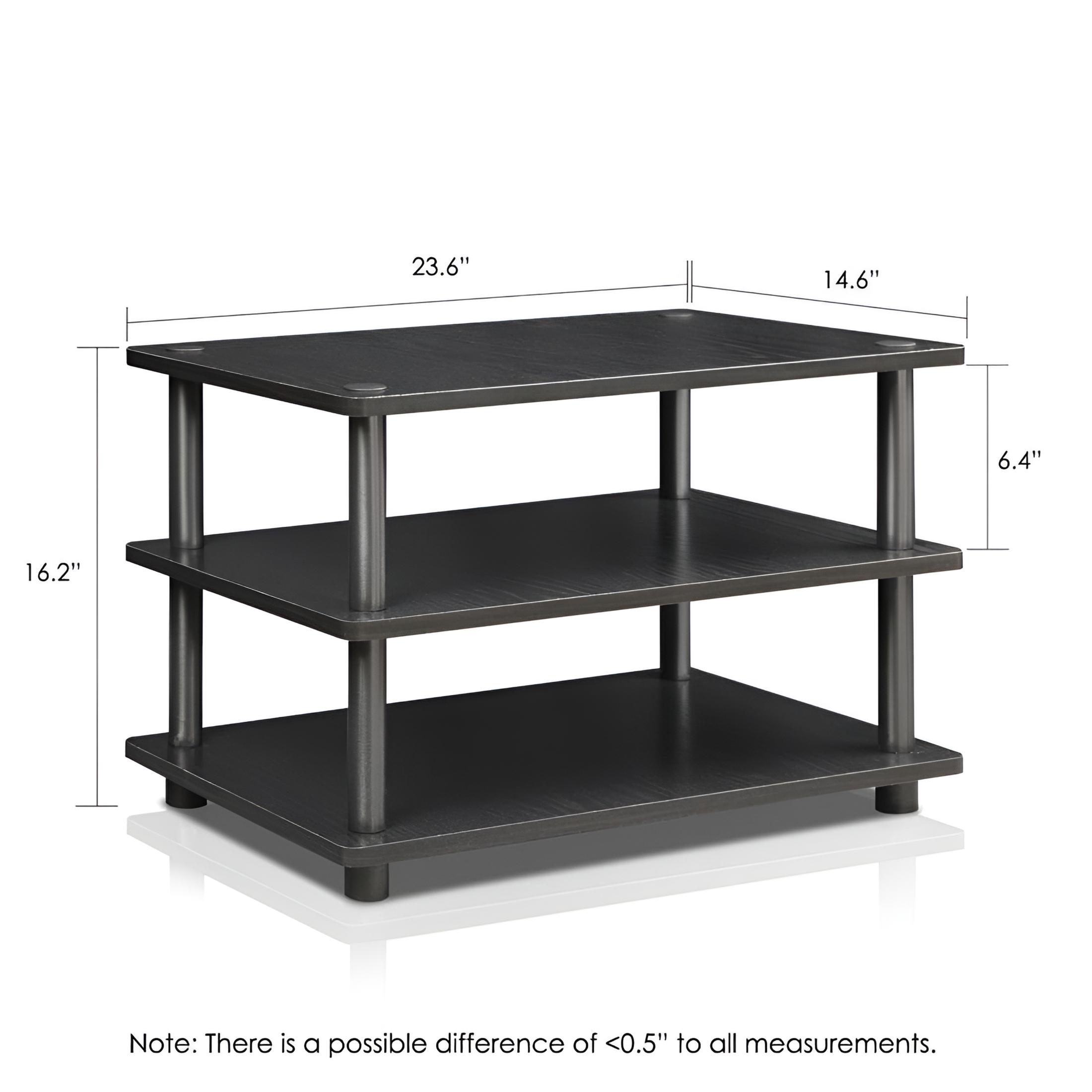 Furinno Turn - N - Tube Easy Assembly 3 - Tier Corner TV Stand, Black