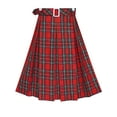thumbnail image 5 of Girls Dress Red Tartan Button Back School Pleated Hem 10 Years, 5 of 8