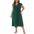 thumbnail image 2 of Agnes Orinda Plus Size Nightgown for Women Sleepwear Lace V Neck Cap Short Sleeves Nightshirt Sleepdress, 2 of 5