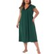 thumbnail image 2 of Agnes Orinda Camisón de Talla Grande para Mujeres del Día de San Patricio con Encaje, Cuello en V, Mangas Cortas, 2X Verde Oscuro, 2 of 6