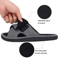thumbnail image 3 of Cozy Memory Foam Mens Slippers Adjustable Comfy Open Toe House Slippers Slip On Indoor Bedroom Velcro Slippers for Men, Grey 12-13, 3 of 6