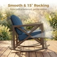 thumbnail image 3 of UDPATIO 3-Piece Metal Patio Rocking Chair Set, Heavy Duty 350 lbs Capacity Outdoor Bistro Furniture Set with 2 Rockers, Thick Cushions and Coffee Table for Porch, Rust-Resistant, Navy Blue, 3 of 8