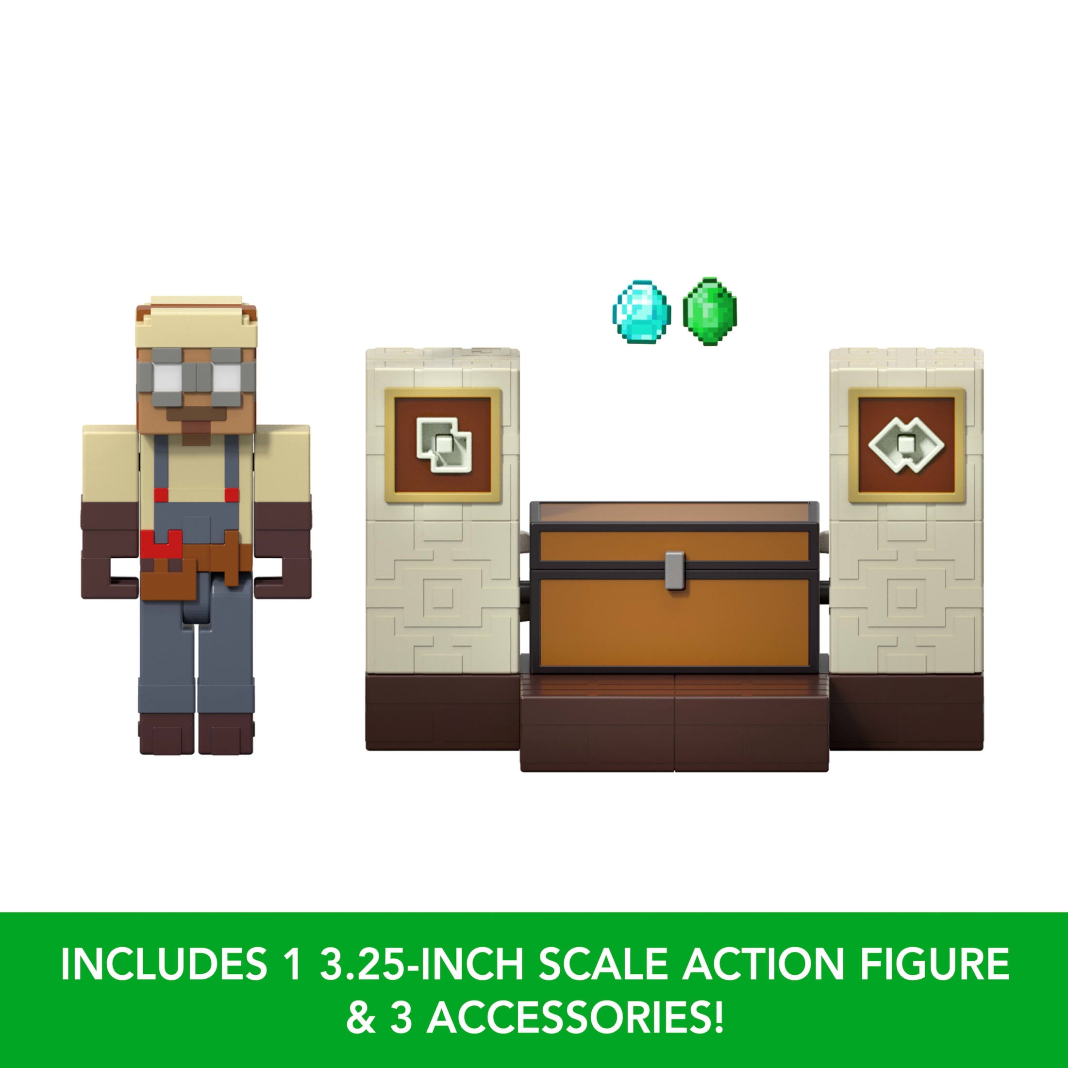 Minecraft Duster's Loot Stash Action Figure & Accessories Set with Hidden Treasure Feature