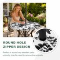 thumbnail image 4 of Round Outdoor Tablecloth with Umbrella Hole and Zipper, Black Floral Tablecloth with Elastic Waterproof, Country Retro Flowers Botanical Retro Art Patio Table Covers for 45" - 54" Picnic Pool Tables, 4 of 9