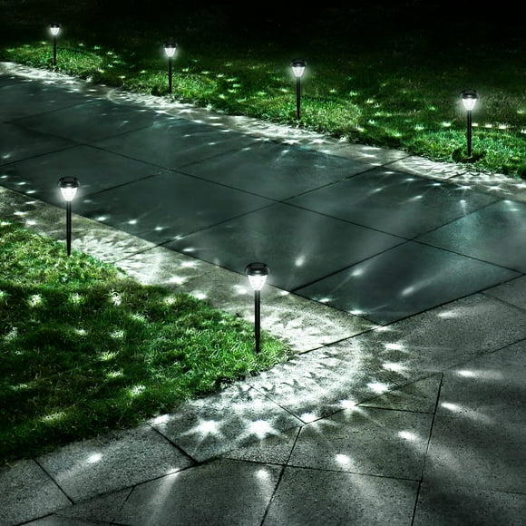 Super Bright Solar Lights Outdoor Waterproof 10 Pack, Dusk to Dawn Up to 12 Hrs Solar Powered Outdoor Pathway Garden Lights Auto On/Off, LED Landscape Lighting Decorative,Cool White