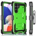 thumbnail image 2 of Tekcoo Phone Cases for Samsung Galaxy A54 5G 2022 6.4", [Built-in Screen Protector] Combo Holster Belt Clip [Heavy Duty] [Kickstand] Full-Body Rugged Holster Case -Green, 2 of 7