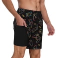 thumbnail image 2 of Kdxio Colorful Game Controller Print Men's Swim Trunks with Compression Liner 7 Inch Inseam Quick Dry Swim Shorts, 2 of 7
