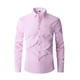 thumbnail image 2 of Ceisia Contrast Panel Stand Collar Shirt Men's Slim Fit Long Sleeve Casual Button-Down Top with Pocket Pink XXXL Gifts, 2 of 8