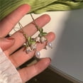 thumbnail image 1 of Pendientes de orquídea de lirio blanco, pulsera, collar, pendientes de primavera con bosque de hadas, cadena de clavícula para niña, delicados pendientes con clip, 1 of 6