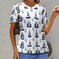thumbnail image 3 of Nautical Sailboats Pattern T Shirts Basic T-Shirt Short Sleeve Ladies Tee Shirt Summer Graphic Clothing, 3 of 7