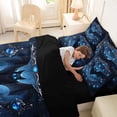 thumbnail image 5 of Manfei Black Bats 7-Piece Twin Bedding,Spooky Halloween Theme Bedding Comforter Set,Blue,Black Reversible, 5 of 7