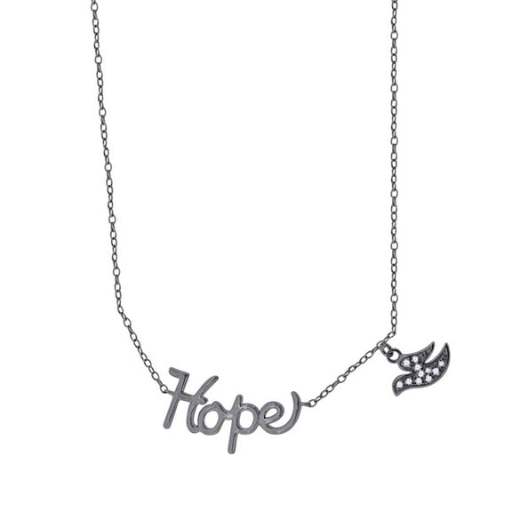 925 Sterling Silver Women Cubic Zirconia Rolo Link Hope With Bird Charm Necklace Pendant Necklace for Women